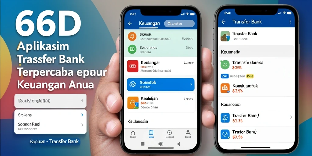 Screenshot aplikasi 66D menunjukkan antarmuka yang mudah digunakan untuk Transfer Bank.