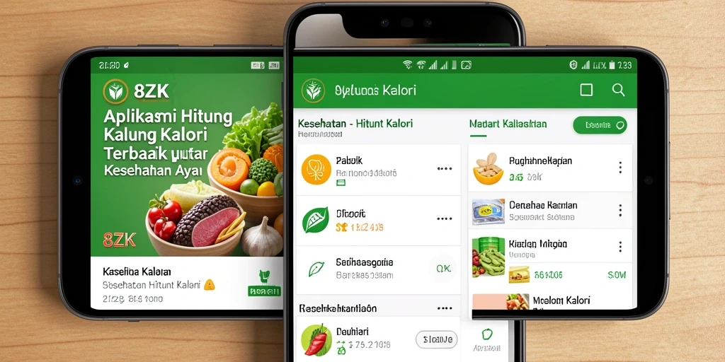 Antarmuka 8ZK menampilkan fitur Hitung Kalori yang mudah digunakan.