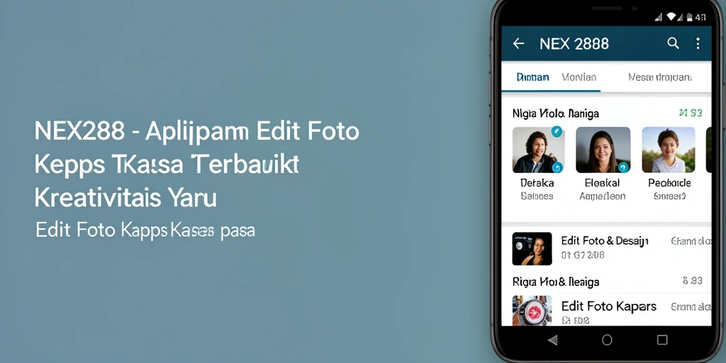 Tampilan antarmuka pengguna NEX288 untuk edit foto kertas kaca yang menarik.