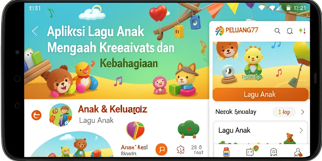 Antarmuka aplikasi PELUANG77 yang penuh warna dan interaktif.