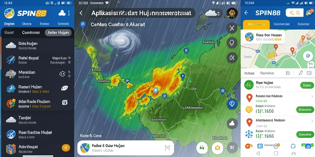 Antarmuka SPIN88 menampilkan peta Radar Hujan yang interaktif dan informatif.